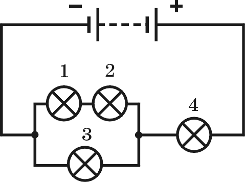 Ученик соединил четыре лампочки накаливания так как показано на рисунке 12 ом