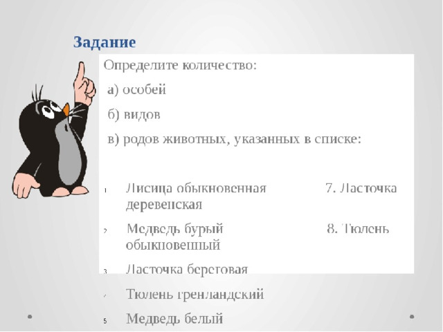 В указанном списке животных. Определить количество видов, особей и родов. Как определить сколько видов и особей. Что такое род животных определение. Особи виды роды животных.