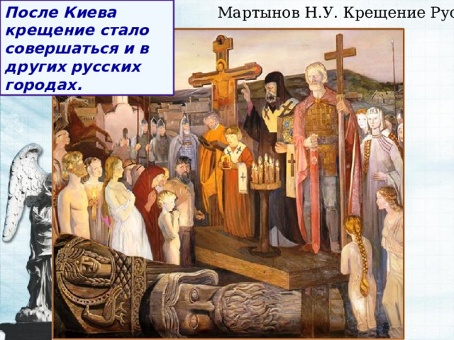 Мартынов Н.У. Крещение Руси. После Киева крещение стало совершаться и в других русских городах. 
