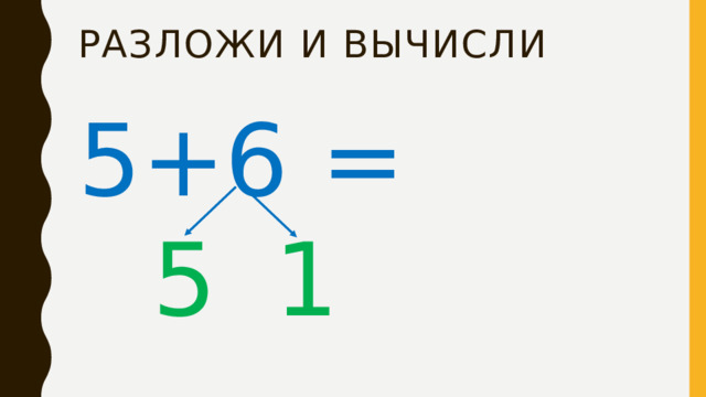 Разложи и Вычисли 5+6 = 5 1 