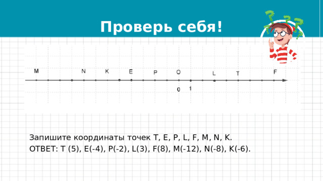 По рисунку 13 определите координаты точек м n p k s t