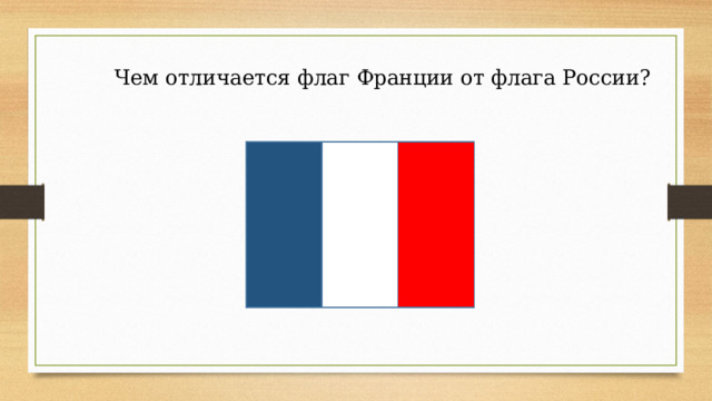 Чем отличается флаг Франции от флага России? 