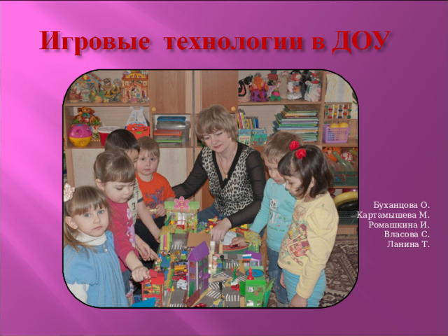 Буханцова О. Картамышева М. Ромашкина И. Власова С. Ланина Т. 