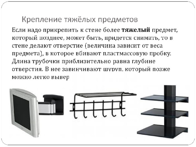 Крепление тяжёлых предметов 