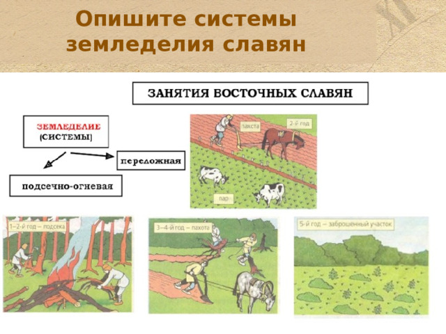 Опишите системы земледелия славян  