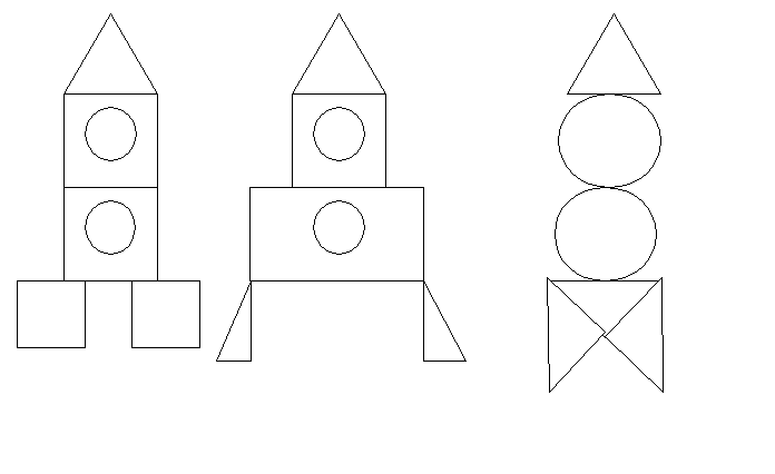 Схемы картинок из геометрических фигур для дошкольников