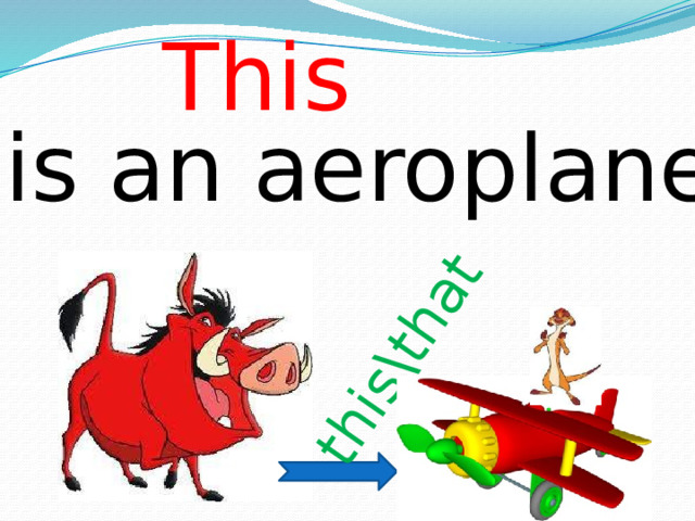 this\that This is an aeroplane. 