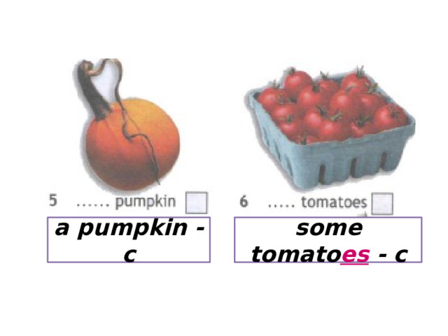 a pumpkin - c some tomato es - c 