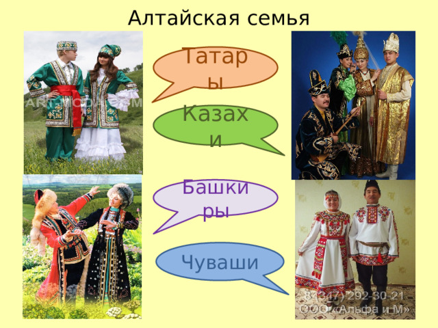 Алтайская семья Татары Казахи Башкиры Чуваши 