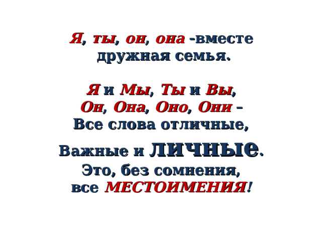 " Личные местоимения" (3 класс)