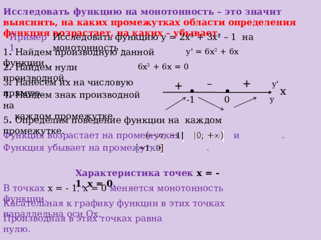 Промежутки монотонности функции