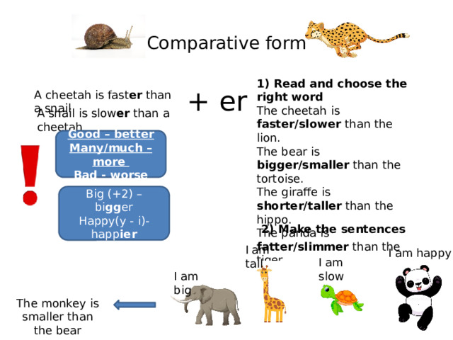 Comparative form. Adjectives Ending in -ed. Примеры на теме Comparative adjectives CVC. The Rabbit and the Turtle ВПР. CVC Word adjectives.