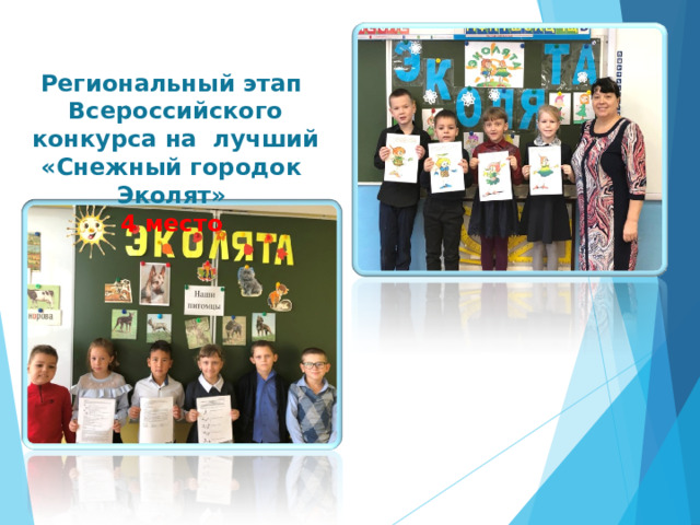 Региональный этап Всероссийского конкурса на лучший «Снежный городок Эколят» 4 место 
