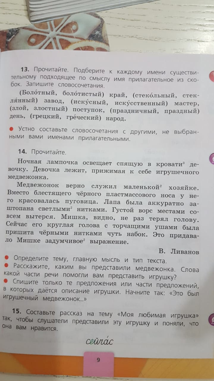 Род и число имён прилагательных»