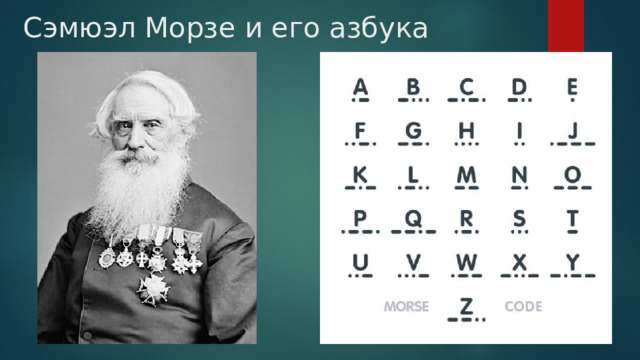 Сэмюэл Морзе и его азбука 