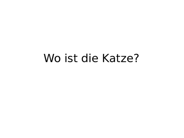 Wo ist die Katze? 
