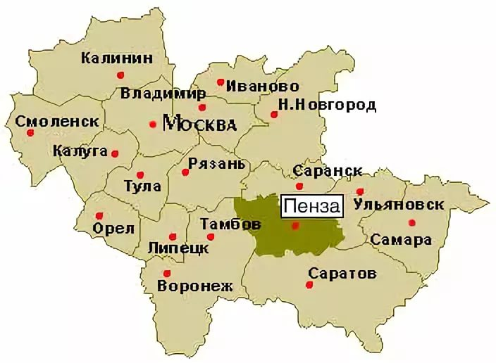 Г пенза карта россии