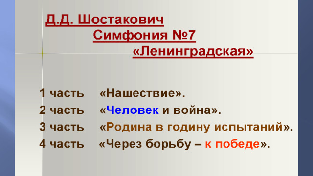 В концертном зале симфония 7 класс презентация