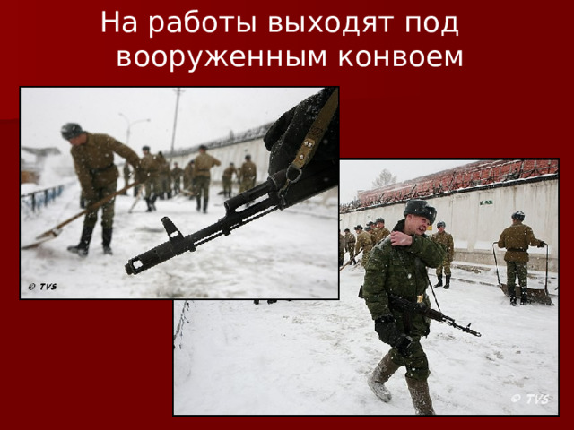 На работы выходят под вооруженным конвоем 