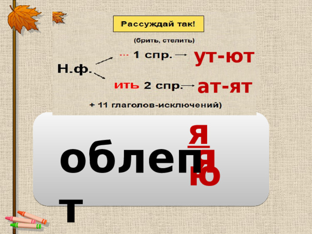 ут-ют ат-ят я ю я облеп т 