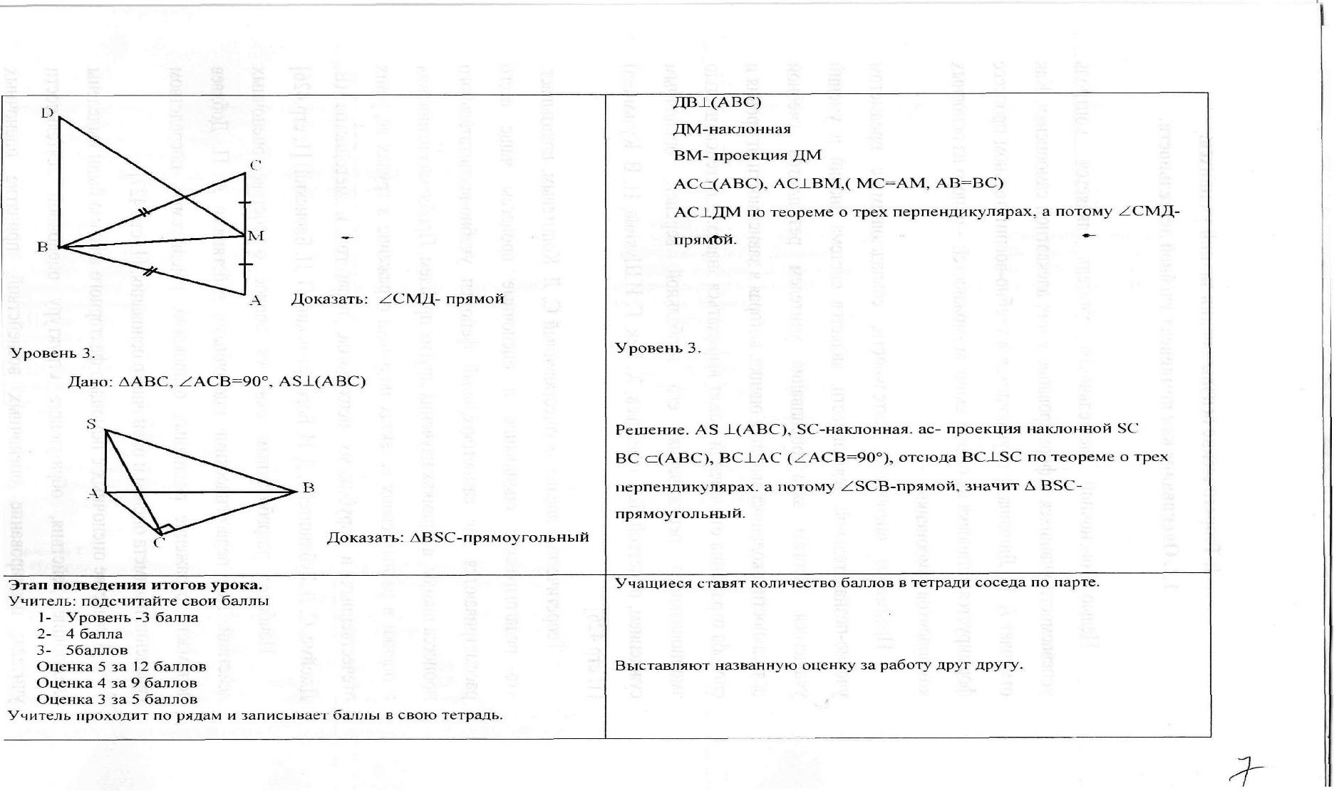 Решение задач по геометрии о трех перпендикулярах