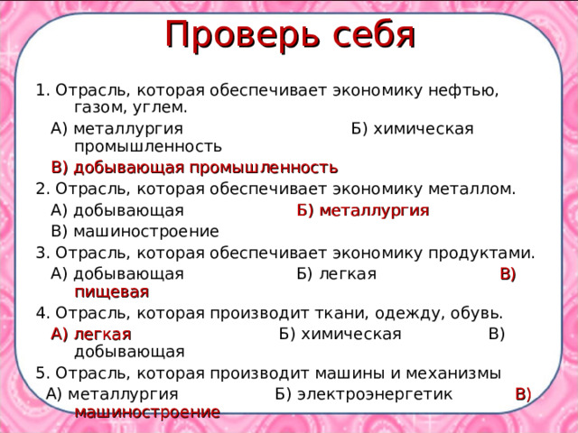 Какая отрасль экономики производит одежду обувь мебель