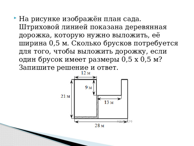 На рисунке изображен план сада