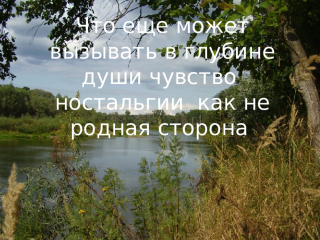 Что еще может вызывать в глубине души чувство ностальгии как не родная сторона 