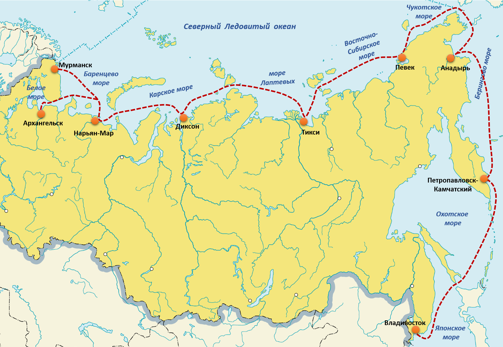 Главные порты морей россии. Северный морской путь на карте России Порты. Северный морской путь (Мурманск - Архангельск - Кандалакша - Дудинка). Северный морской путь Дудинка Мурманск. Северный морской путь путь на карте.