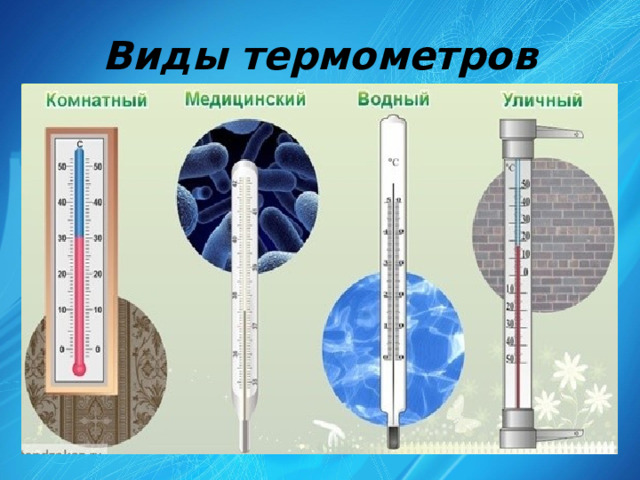 Термометры виды