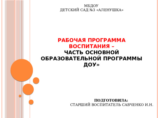 Проект программы детского сада был подготовлен в