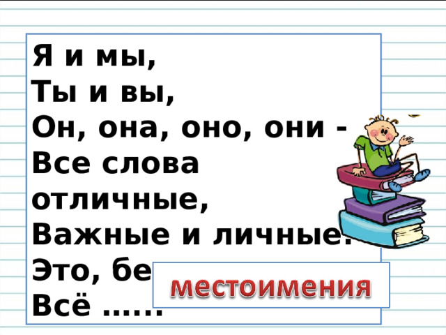 Изменение местоимений по родам 3 класс школа россии презентация