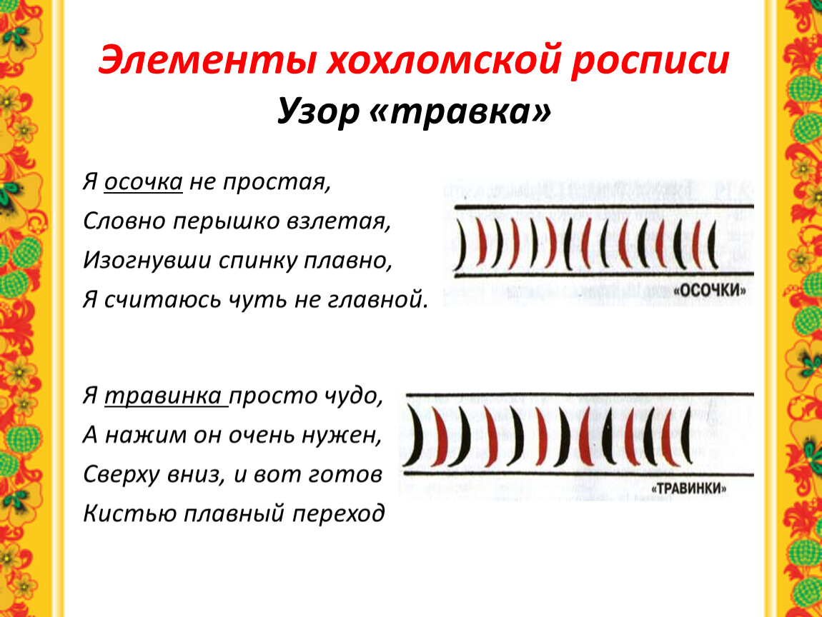 Элементы хохломской росписи. Элемент хохломской росписи осочки. Элементы и мотивы хохломской росписи. Элементы хохломской росписи травка. Хохломские узоры элементы.