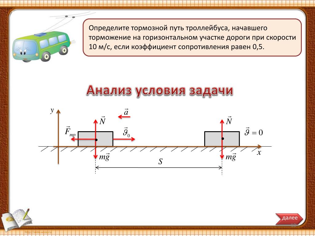 На горизонтальном участке. Определить тормозной путь. Задачи на торможение автомобиля. Задачи на тормозной путь. Задачи на тормозной путь по физике.