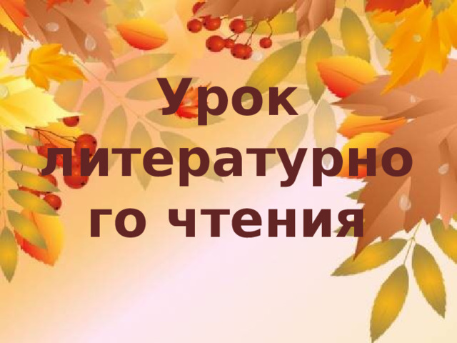 Урок литературного чтения 