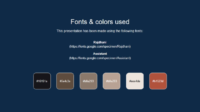 Fonts & colors used 