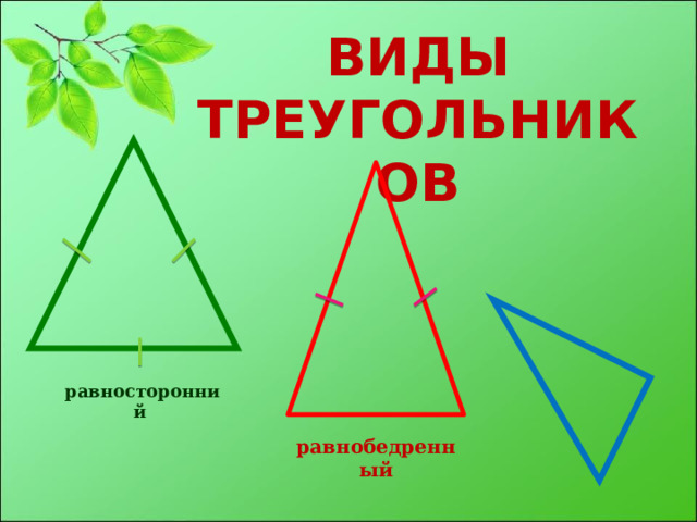 Виды треугольников равносторонний