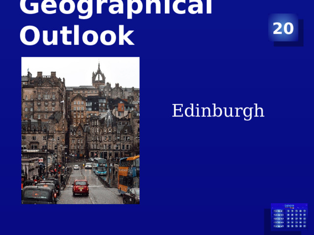 20 Geographical Outlook    Edinburgh 