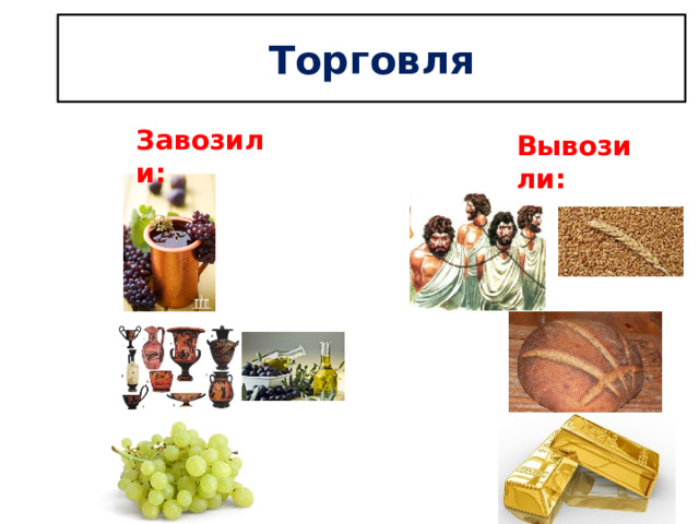 Торговля Завозили: Вывозили: 