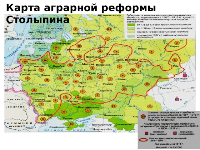 Карта аграрной реформы Столыпина 