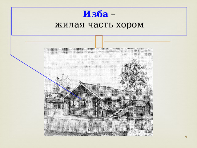 Изба – жилая часть хором  