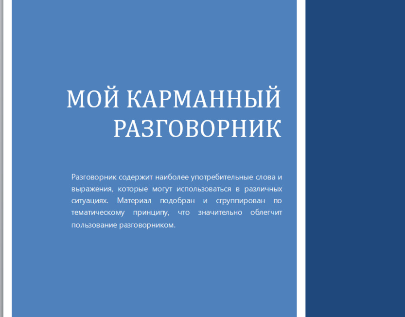 Мой карманный друг. Карманный разговорник. Определение карманного разговорника.