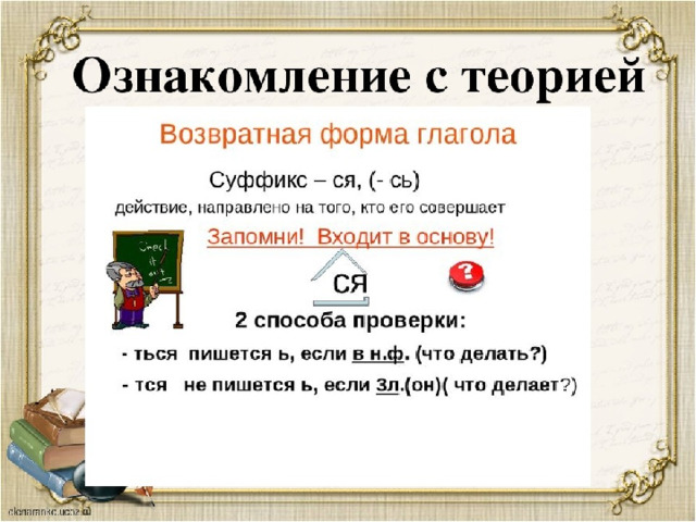 Возвратные и невозвратные глаголы 5 класс презентация