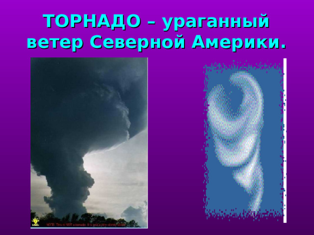 ТОРНАДО – ураганный ветер Северной Америки. торнадо - ветер Северной Америки, учитель называет причины.  