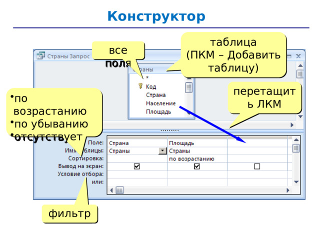 Добавление таблиц