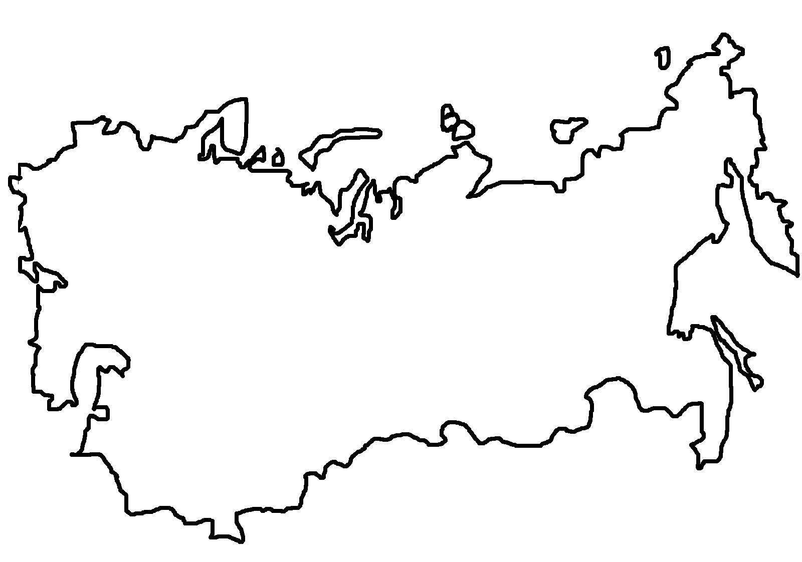 Контурная карта границы ссср