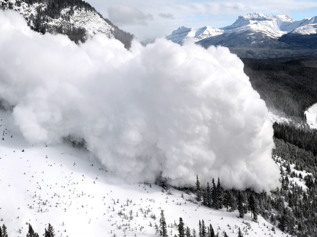 Лавинная опасность. Снежная лавина. Avalanche. Сход снежной лавины. Avala.