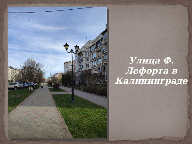 Улица Ф. Лефорта в Калининграде 