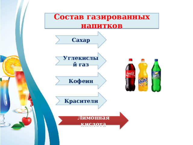 Состав газированных напитков проект