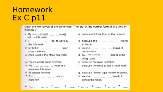 Homework  Ex C p11 